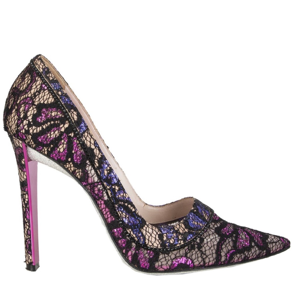 René Caovilla lace and crystal shoe